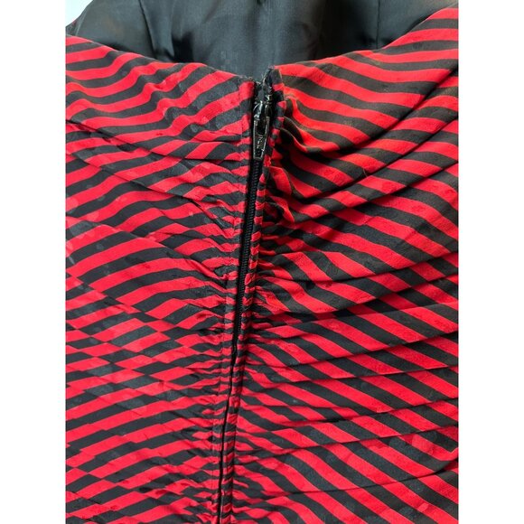 Vintage A.J. Bari Strapless Red & Black Striped Polka Dot Dress Szize 4 - Picture 6 of 8